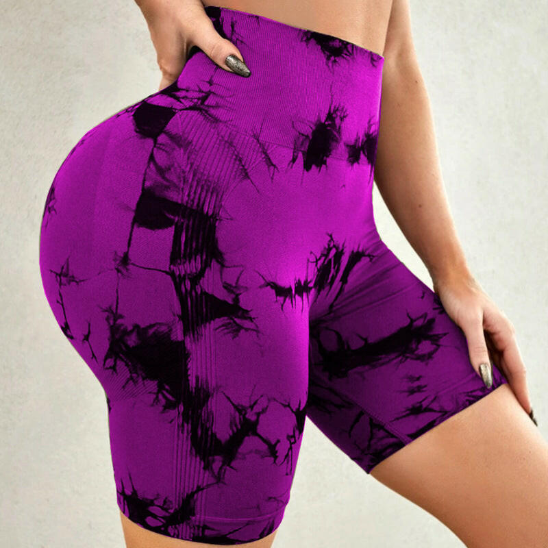 Tie-Dye High-Waist Yoga Shorts - Stylish, Comfortable Fit - My Store