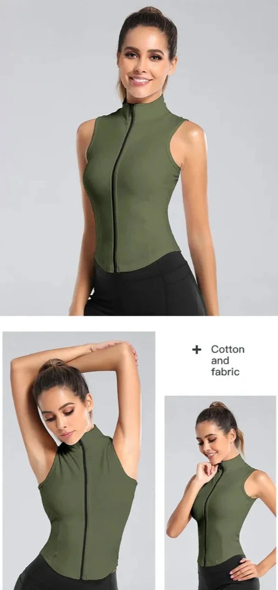 Zip-Up: Sleek Sleeveless Sweat Vest - My Store