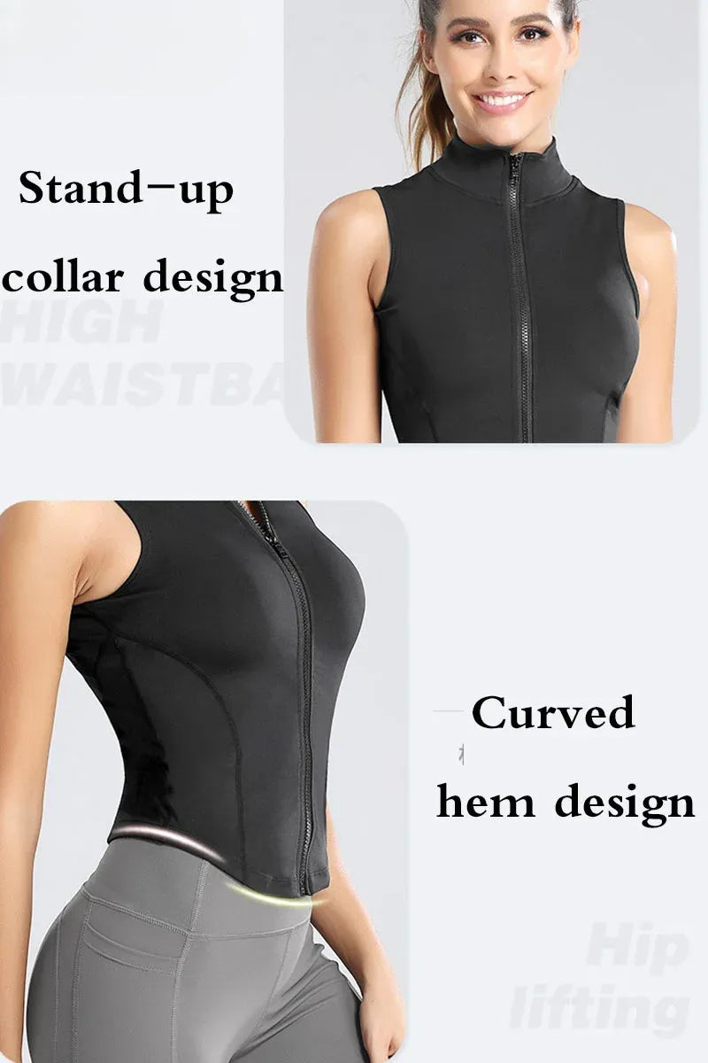 Zip-Up: Sleek Sleeveless Sweat Vest - My Store