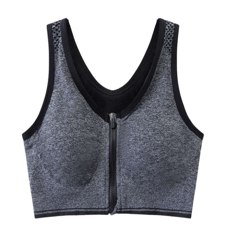 Zip-Up Fitness Sports Bra - My Store