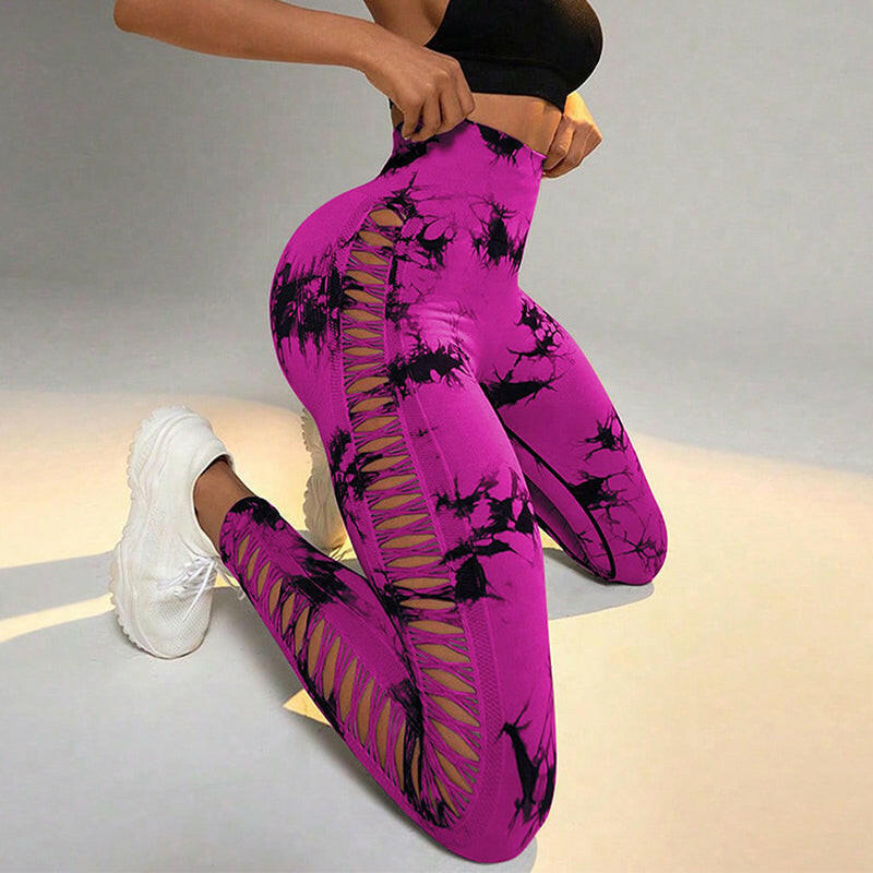 Seamless Hollow Tie Dye Leggings - My Store
