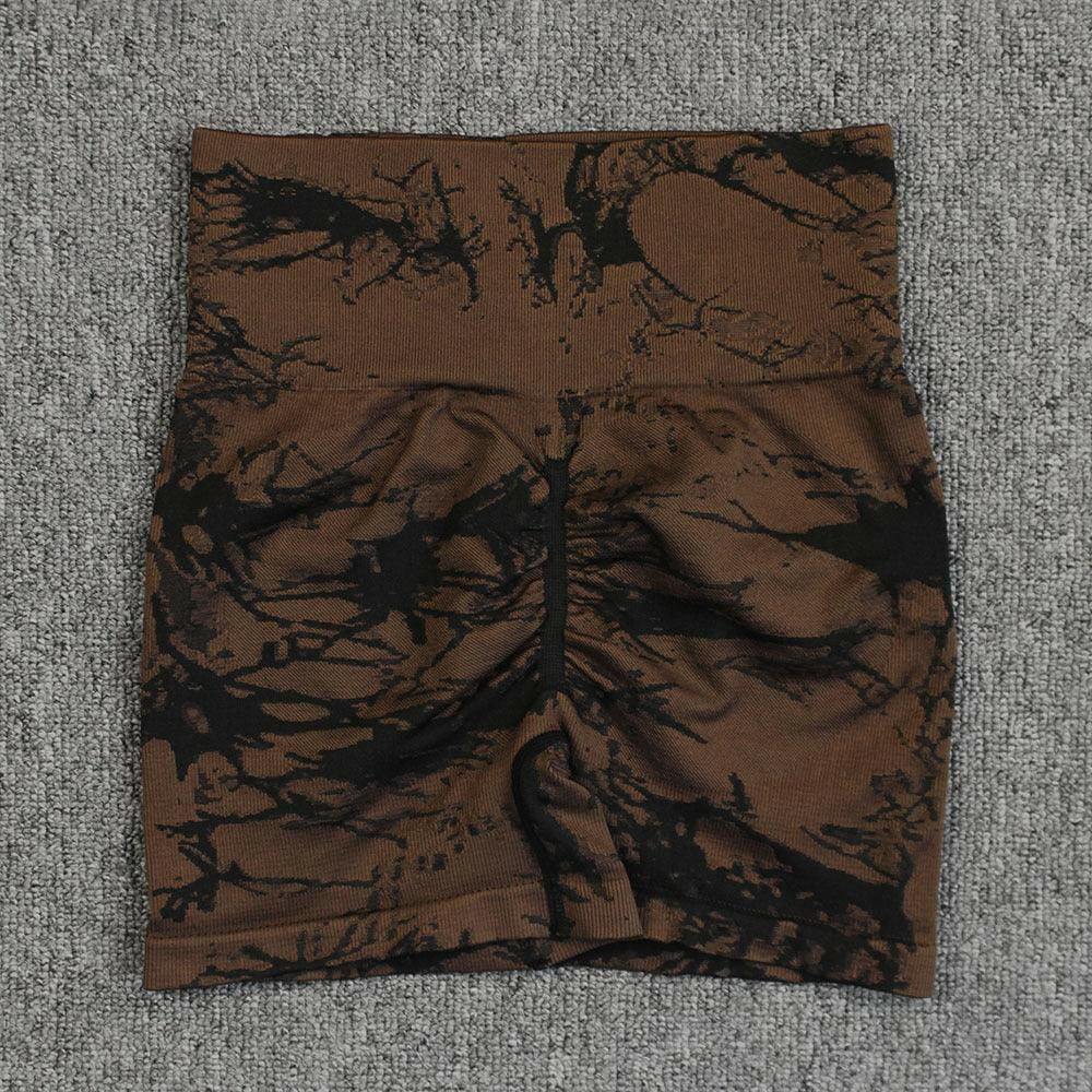 Tie-Dye High-Waist Yoga Shorts - Stylish, Comfortable Fit - My Store