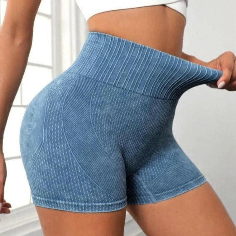 High-Waist Yoga Shorts - Seamless, Elastic, Gym Ready - My Store