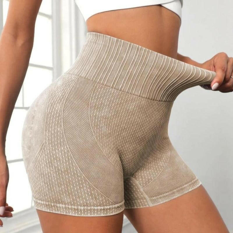 High-Waist Yoga Shorts - Seamless, Elastic, Gym Ready - My Store