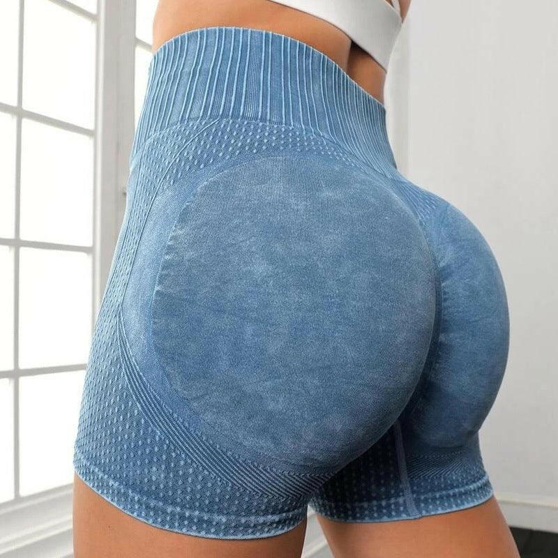 High-Waist Yoga Shorts - Seamless, Elastic, Gym Ready - My Store