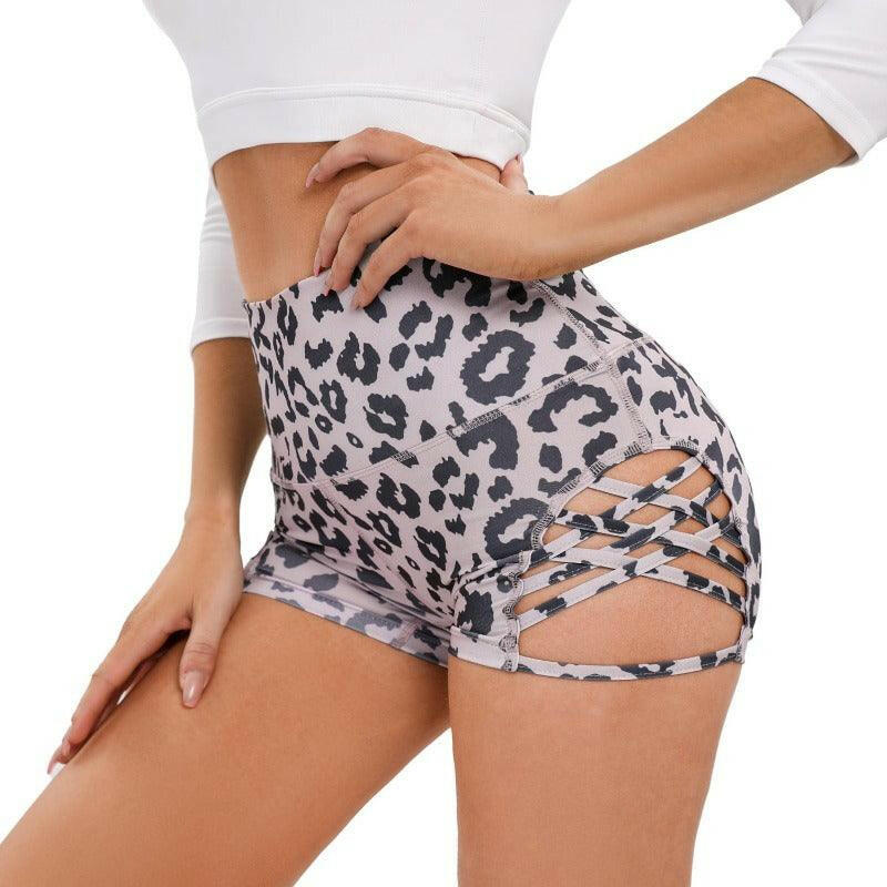 Leopard Yoga Shorts - High Waist, Seamless, Stylish Comfort - My Store